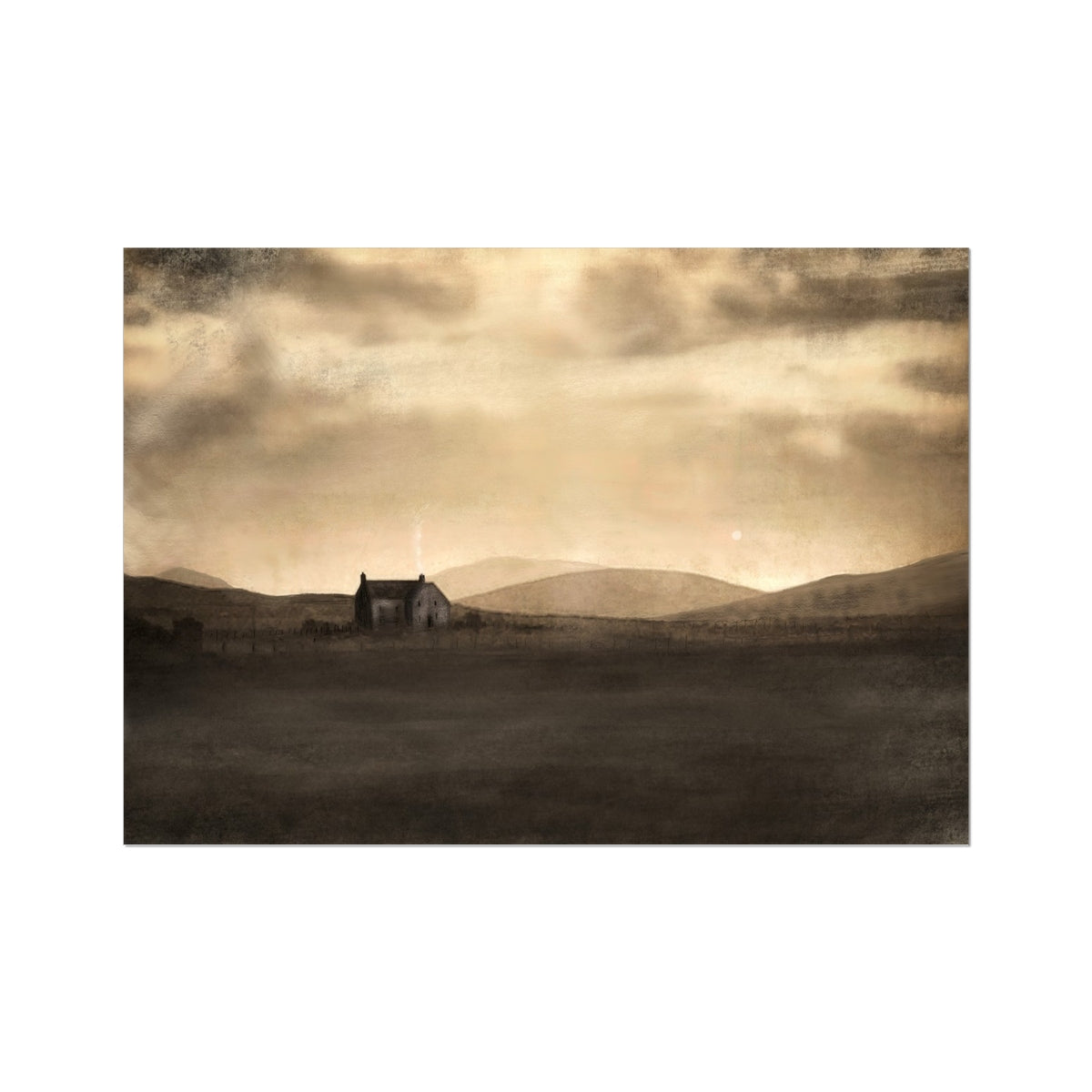 A Moonlit Croft Fine Art Print - Unframed Prints