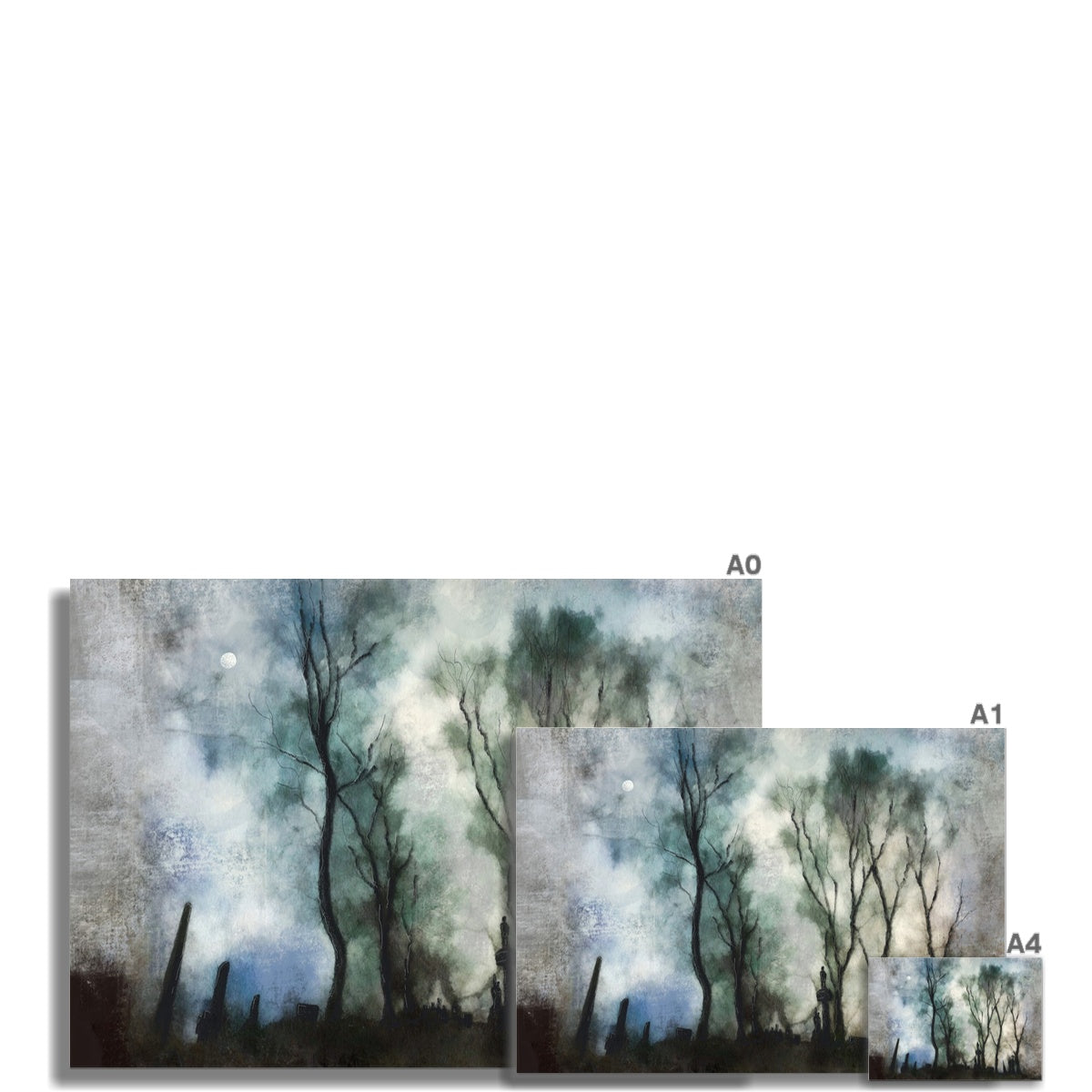 Glasgow Necropolis Moonlight Fine Art Print - Unframed Prints