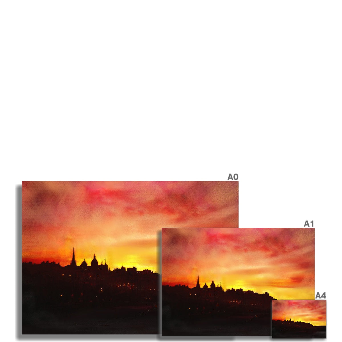 Edinburgh Sunset Fine Art Print - Unframed Prints
