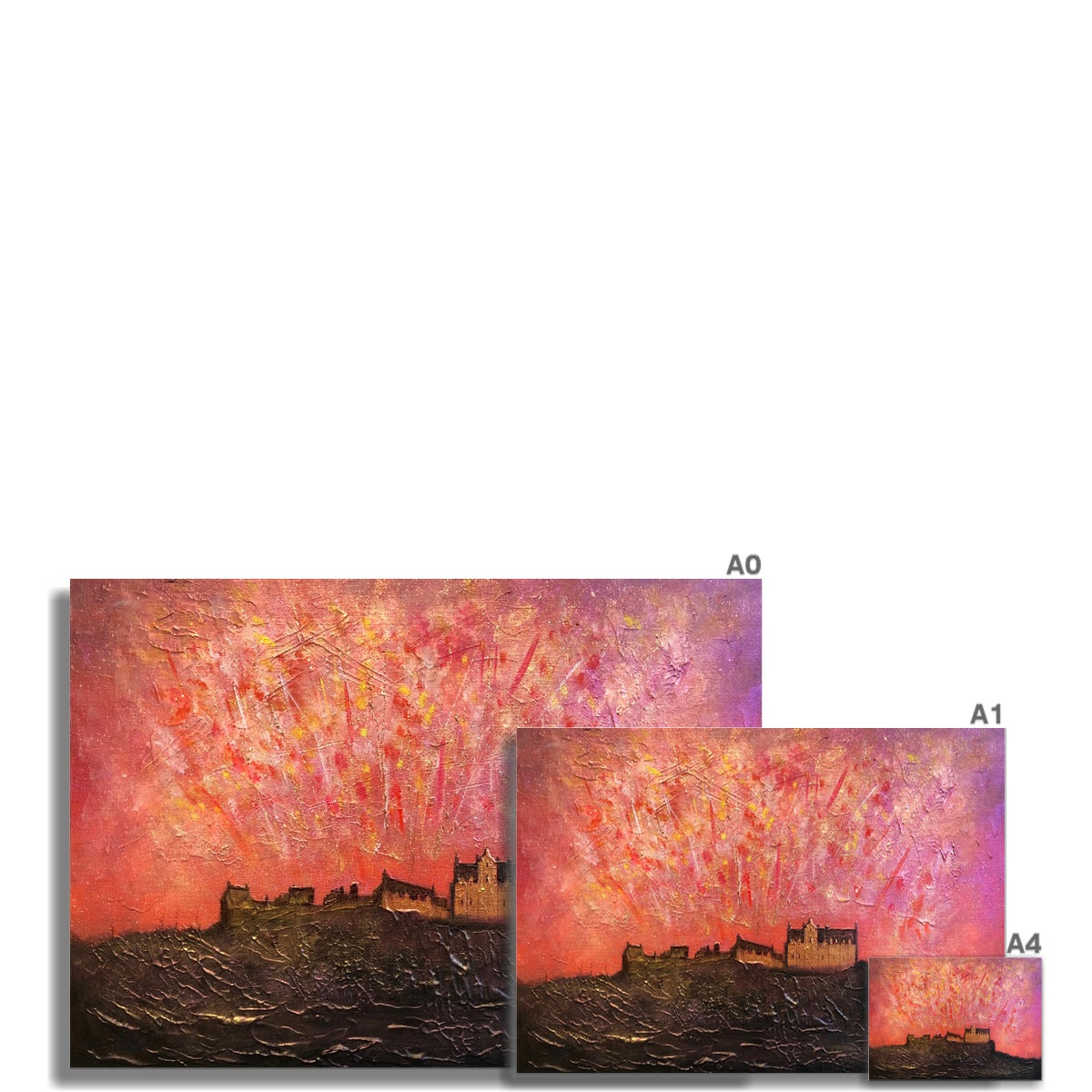 Edinburgh Castle Fireworks Fine Art Print - Unframed Prints