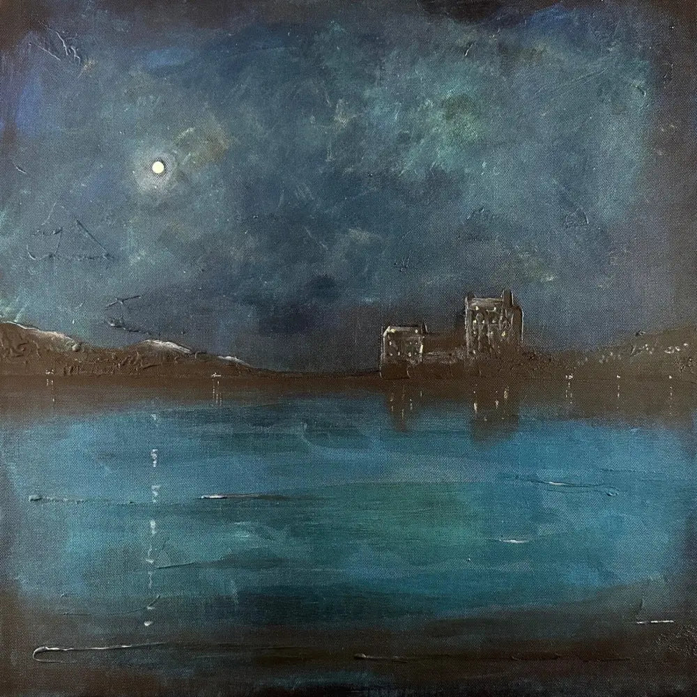 Original Prussian Twilight Painting Eilean Donan Castle