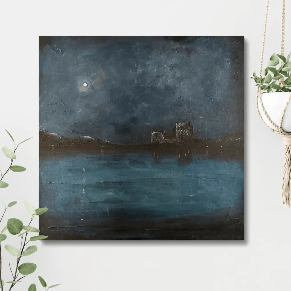 Original Prussian Twilight Painting Eilean Donan Castle