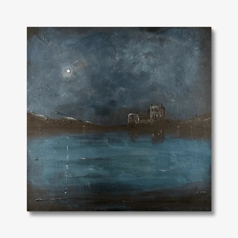 Original Prussian Twilight Painting Eilean Donan Castle