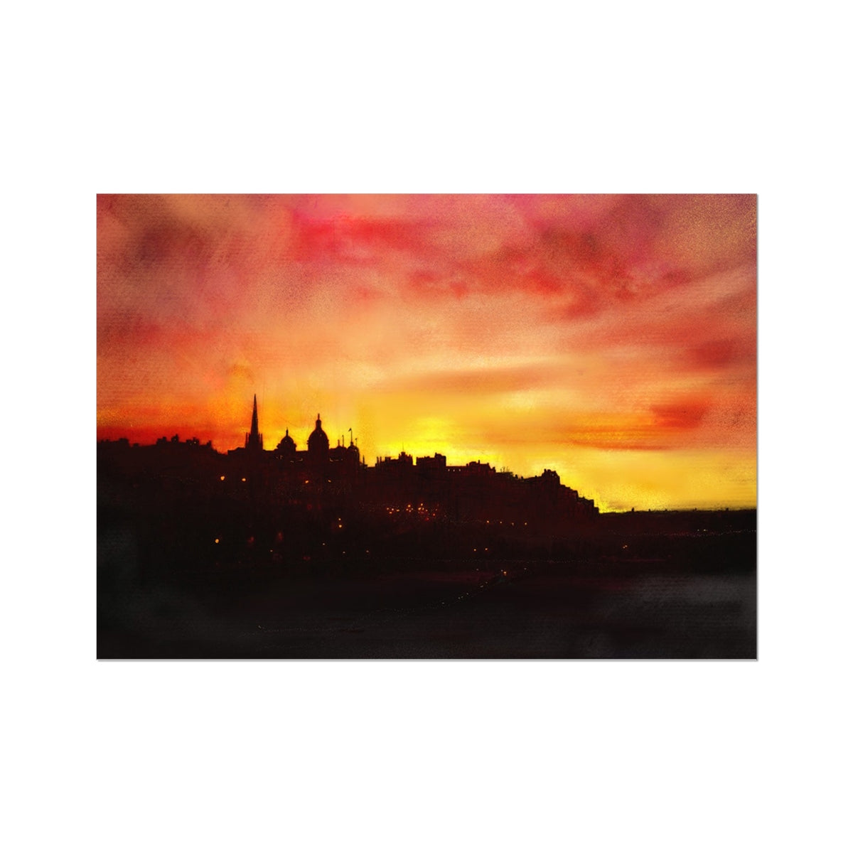 Edinburgh Sunset Fine Art Print - Unframed Prints